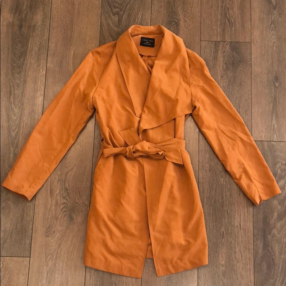 Love Tree Orange Tie Up Jacket Size S
